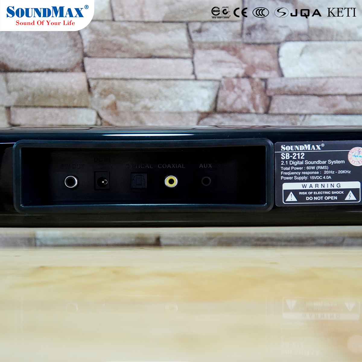 [Hàng Chính Hãng] Loa thanh 2.1 SoundMax SB-212 hỗ trợ kết nối bluetooth, USB 3.0, AUX, Optical, Coaxial với âm thanh chân thực và mạnh mẽ | 2.1 channels soundbar SoundMax SB212