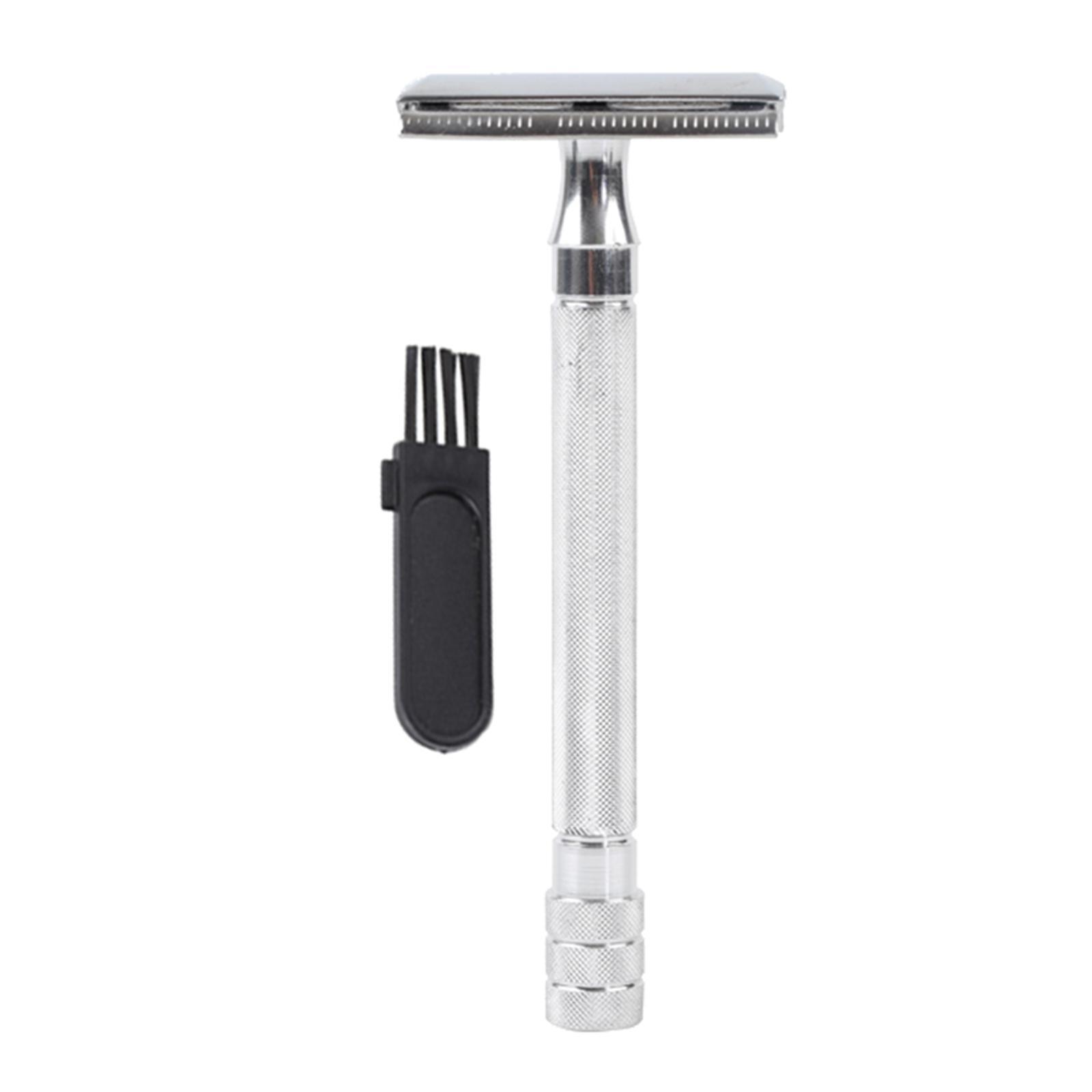 Classic Metal Double Edge Safety Razor for Men Everyday Use w/ Brush