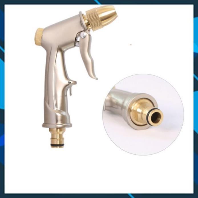 ️ Bộ dây vòi xịt nước rửa xe, tưới cây , tăng áp 3 lần, loại 15m 206701-1 đầu đồng,cút đồng,+ mở chai