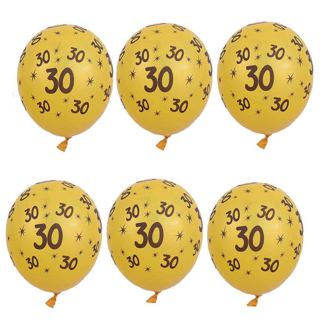 10/set 12in Gold Latex Balloons for Birthday Anniversary Party Number Age