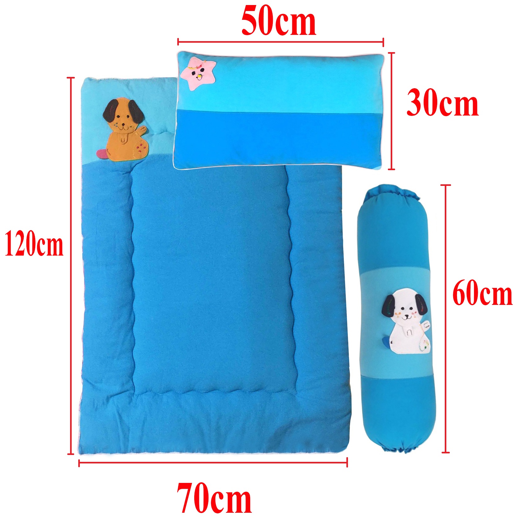 COMBO NỆM - GỐI - GỐI ÔM COTTON CHO BÉ