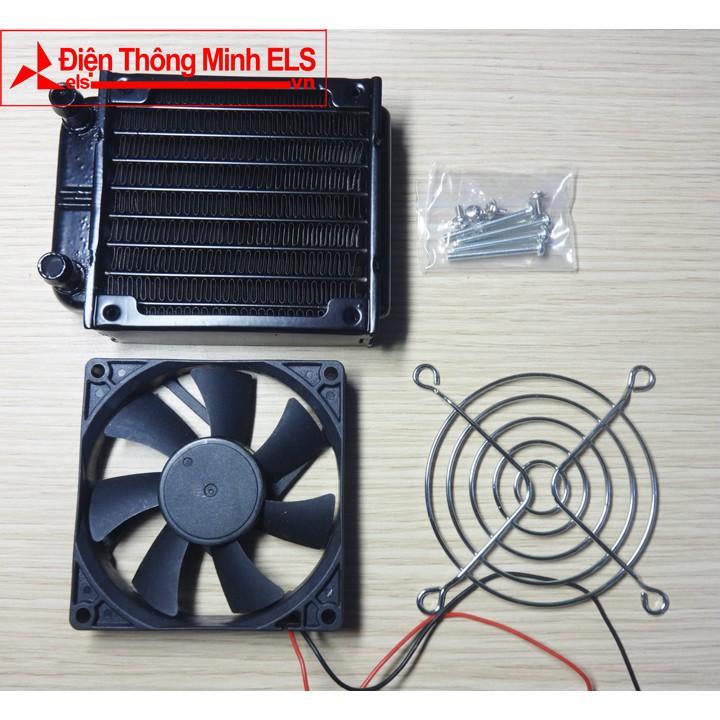 Két nước tản nhiệt 8cm kèm quạt gió 12V