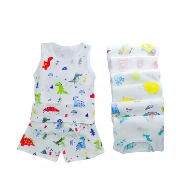 Bộ quần áo sát nách cotton giấy cho bé sơ sinh