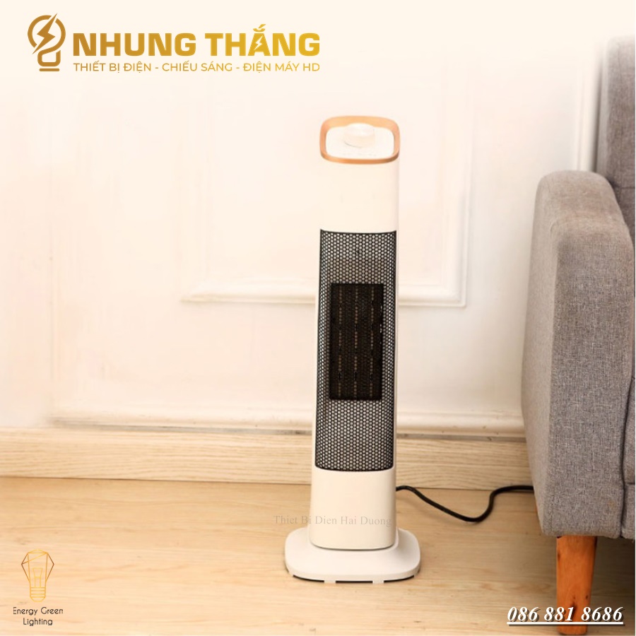 Máy Sưởi Cây HHN2202 Quạt Sưởi Để Sàn - Công Nghệ Sưởi Gốm PTC - Làm Nóng Nhanh - Hẹn Giờ Tắt - Tiết Kiệm Điện Năng - Chế Độ Quay Tỏa Nhiệt Đều - Có Video