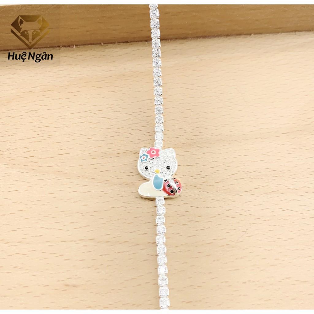 Lắc tay bạc 925 Huệ Ngân - Mèo Kitty Tinh Nghịch X8
