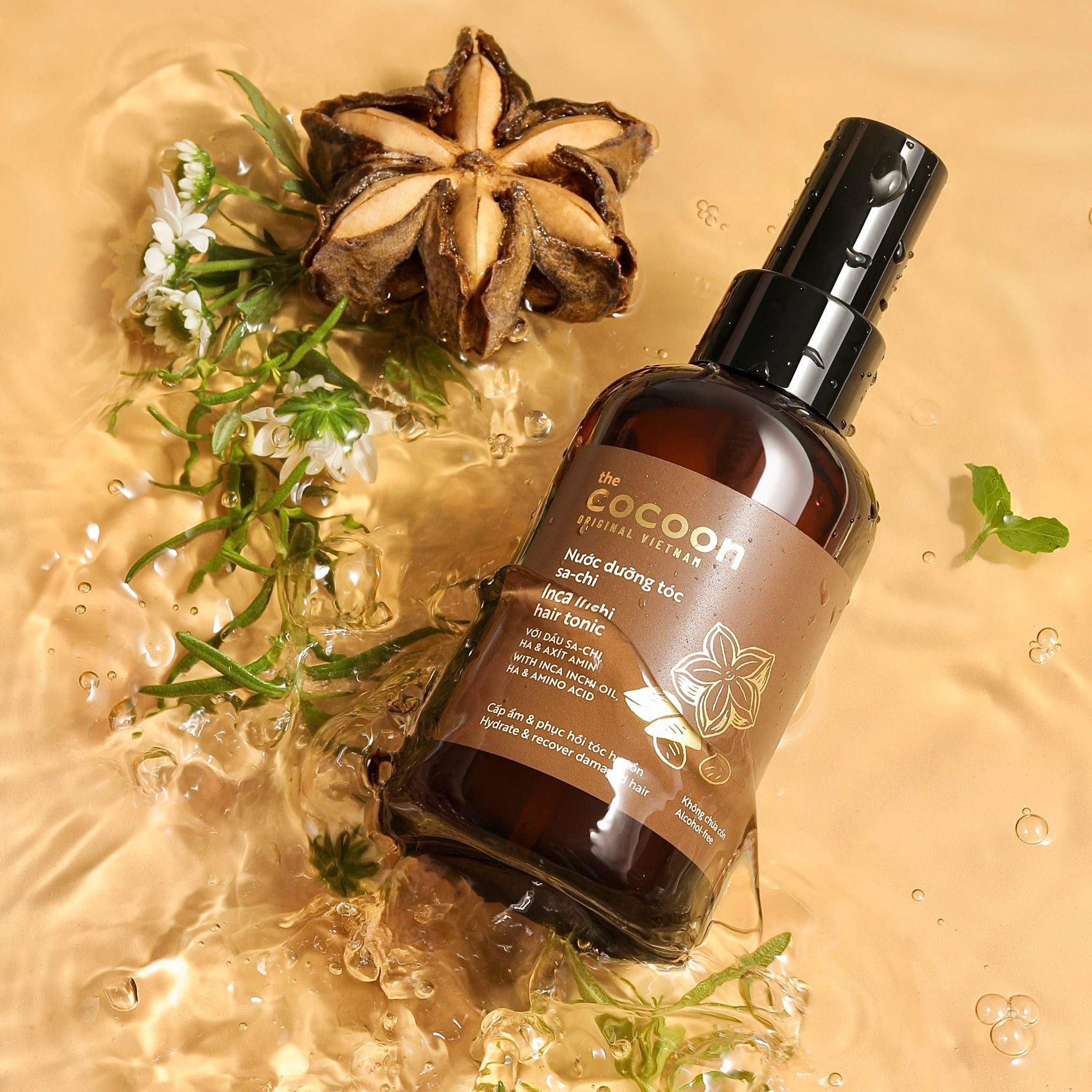 Nước dưỡng tóc Sa-chi Cocoon 140ml - Giúp cấp ẩm và Phục hồi tóc hư tổn