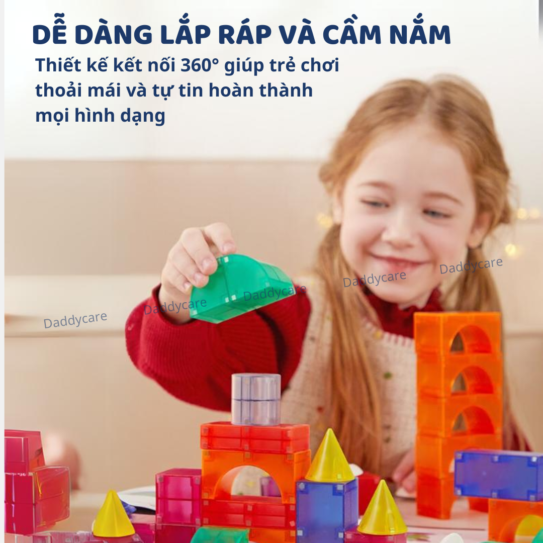 Bộ xếp hình nam châm hình khối Mideer Creative Magnetic Building Blocks, đồ chơi lắp ghép cho bé