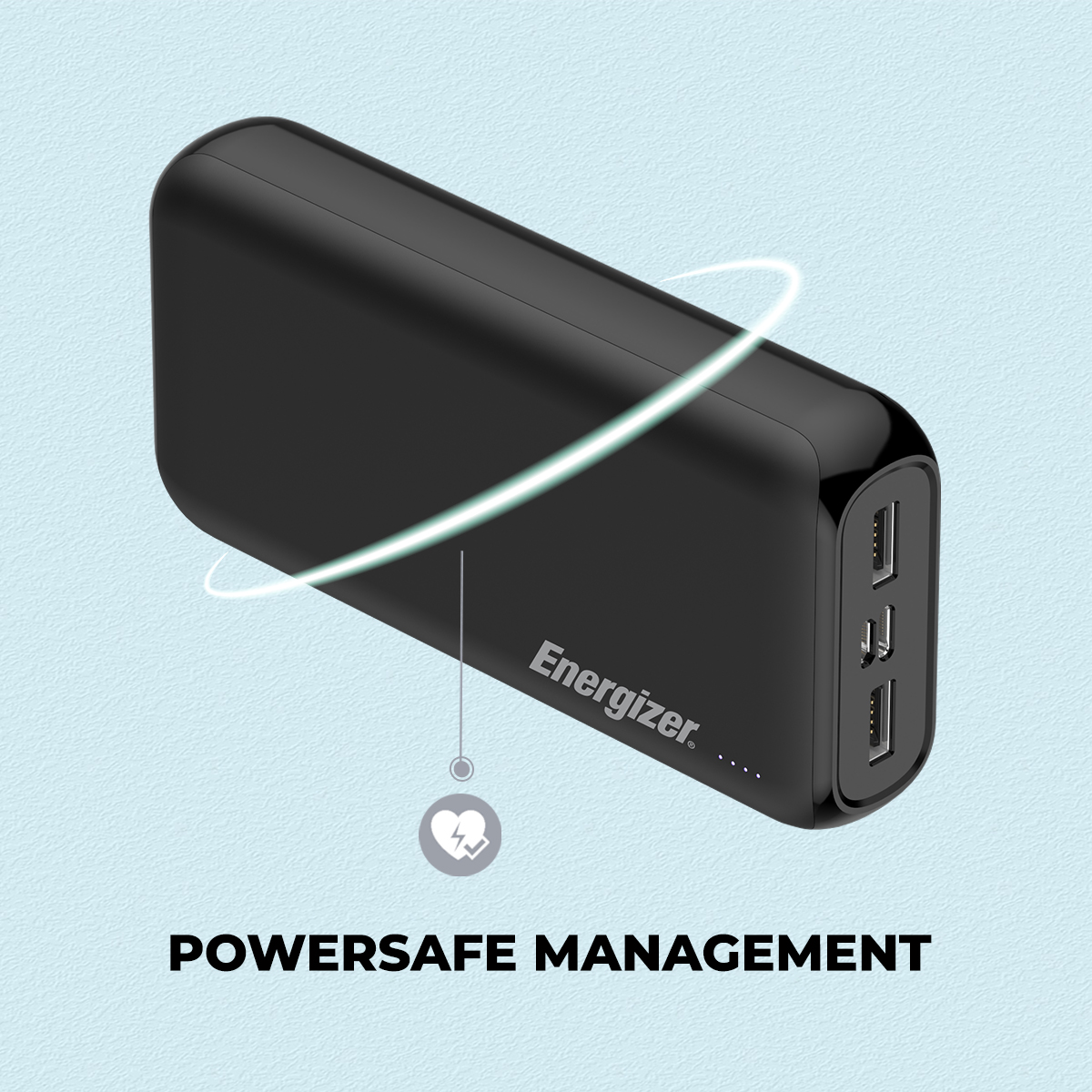 Sạc dự phòng Energizer 20,000mAh /3.7V Li-Polymer UE20010BK - Hàng chính hãng bảo hành 2 năm 1 dổi 1