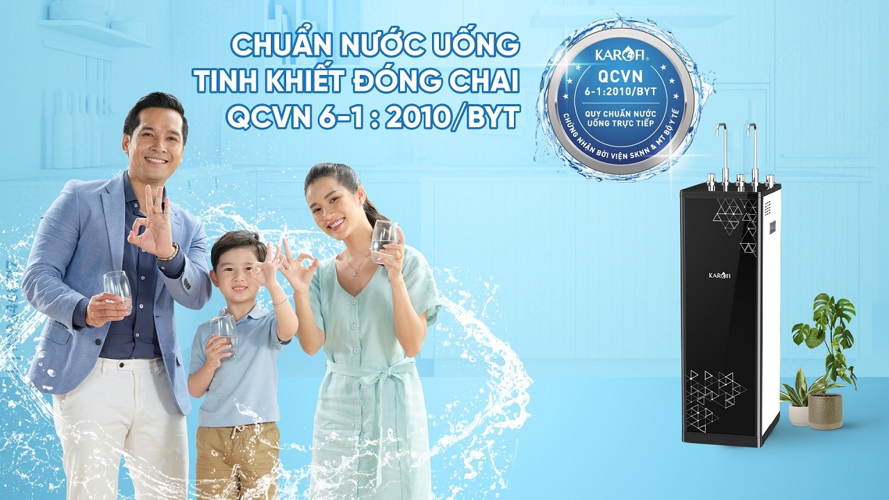 Máy lọc nước nóng lạnh RO Mỹ 11 lõi Karofi KAD-D66S - Giao trước lắp sau miễn phí toàn quốc - Bảo hành 36 tháng - Hàng chính hãng
