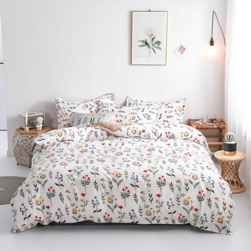 Bộ chăn ga gối hoa nhí Cotton Poly cao cấp LEEBedding, chăn ga Hàn Quốc, miễn phí bo chun drap ga giường theo yêu cầu