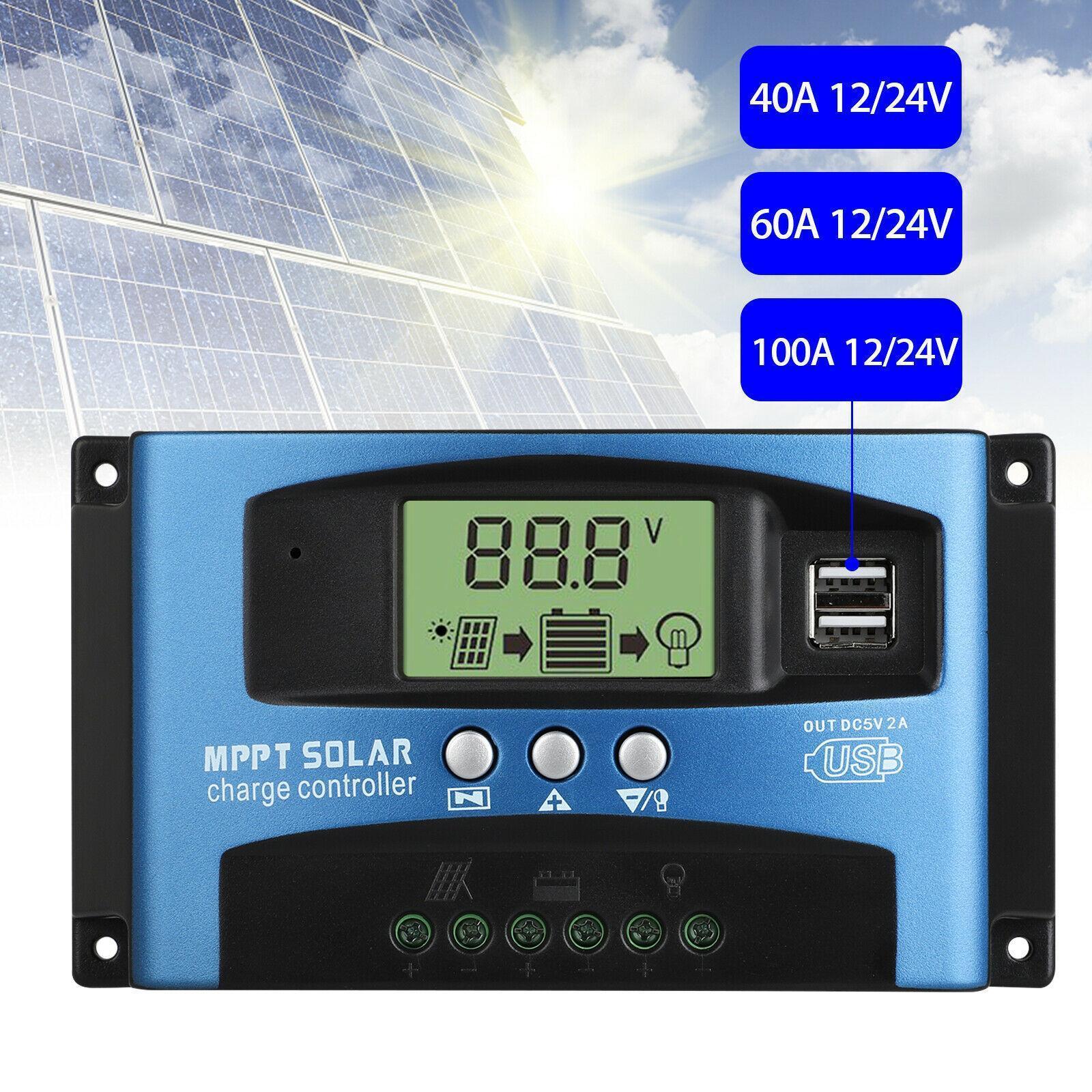 Solar Charge Controller Dual USB Regulator 12V/24V Voltage Stabilizer 30 A