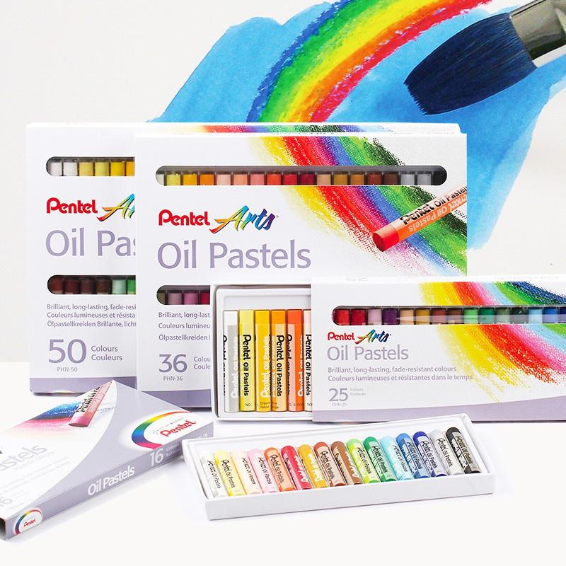 Phấn/ Sáp Dầu Pentel  Oil  Pastel PHN - 50 màu  | Màu Sắc Pastel Tươi Sáng Phong Phú | An Toàn Cho Sức Khỏe Người Dùng |