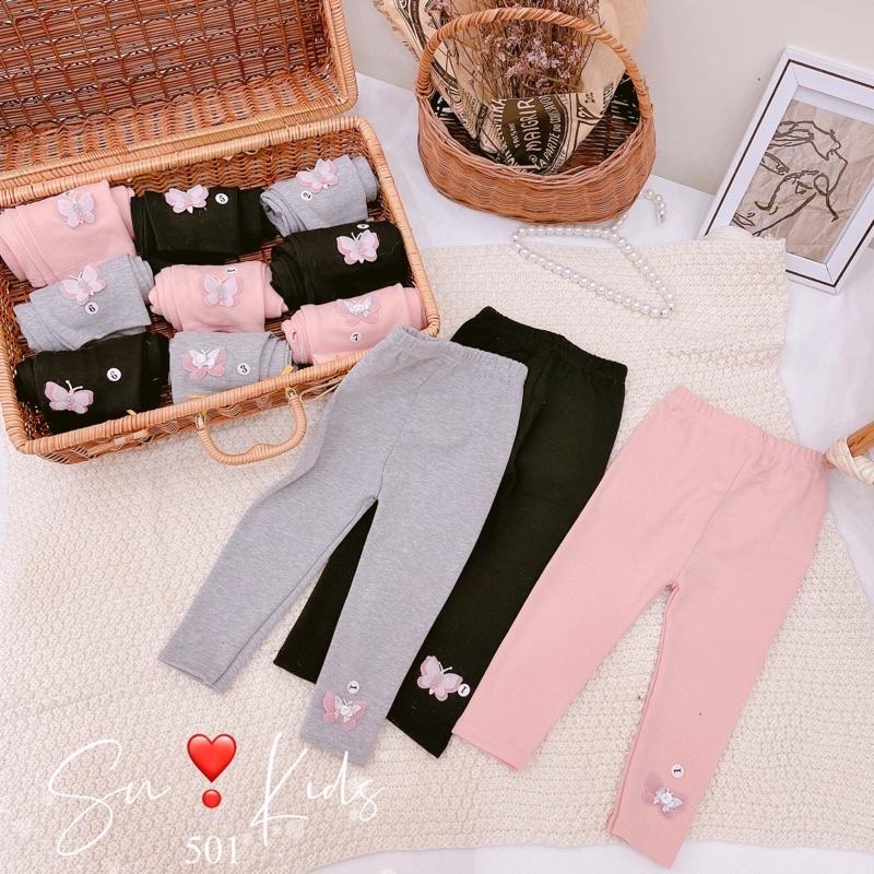 Quần Legging Cotton Len Co Dãn Cho Bé Gái 8-20kg, Quần Tất Len Cho Bé Gái