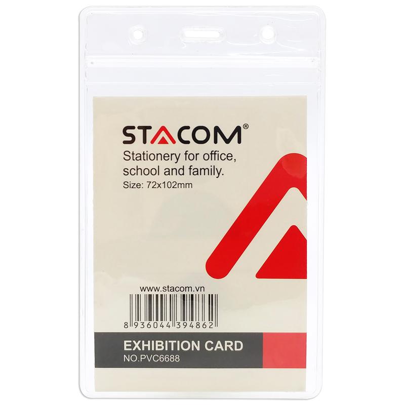 Bộ 4 Bảng Tên Nhựa PVC Stacom Có Khóa Kéo ID-PVC6688