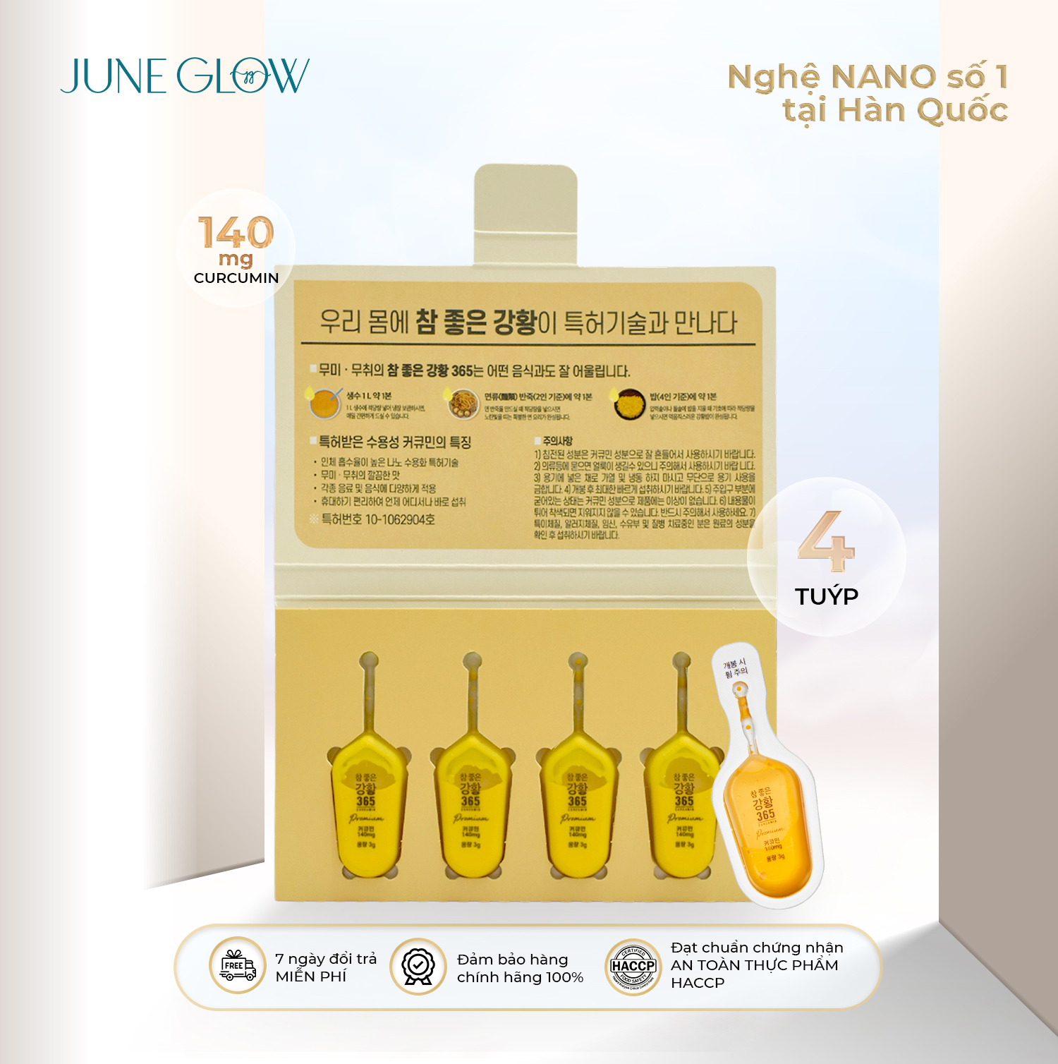 Sample 4 tuýp - Tinh Nghệ Nano 365 Premium Ji Chang Wook version