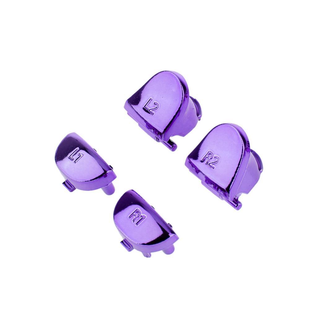 2 Sets Purple Button Mod Kit Switch Controller Caps Touchpad for Sony PS4