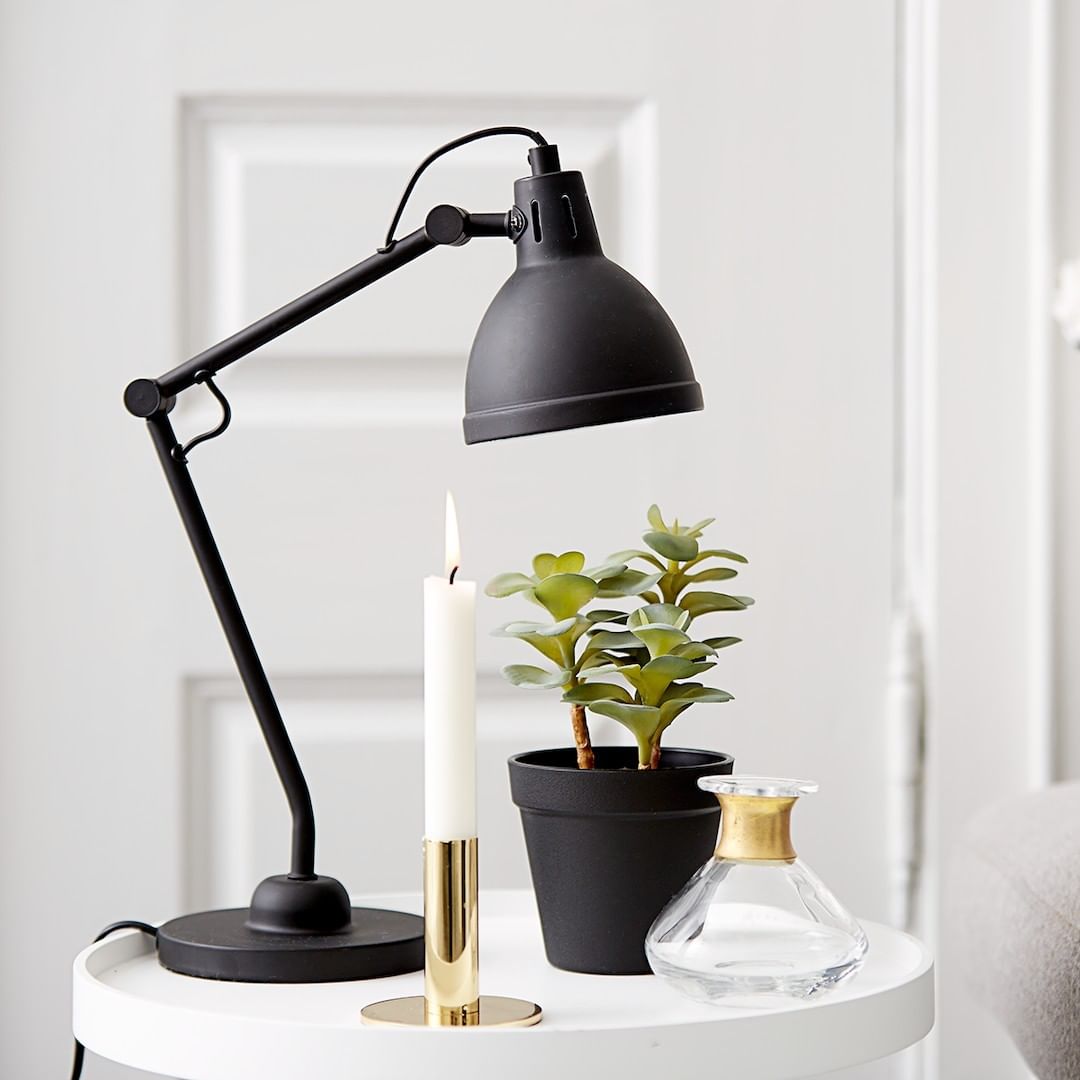 Đèn bàn | JYSK Patrik | nhựa PP/sắt | đen | DK14xC45cm
