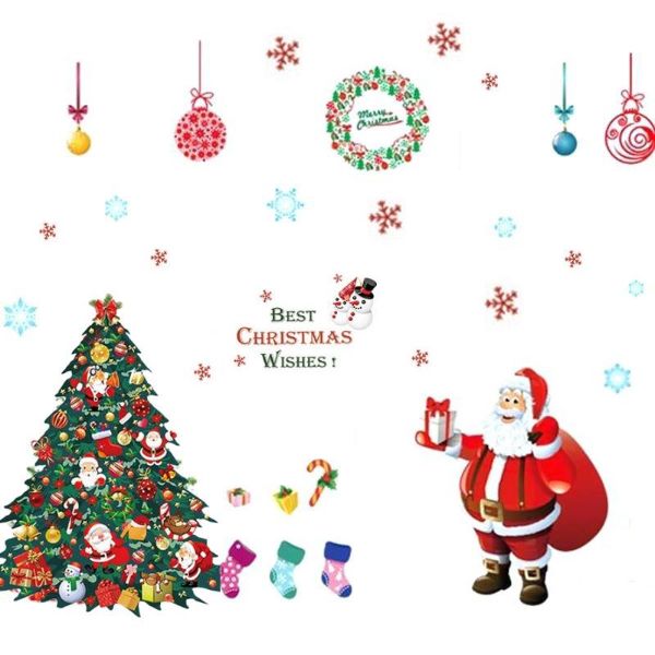 Decal trang trì ong già noel  - dán cửa kính-có sẵn keo PK564