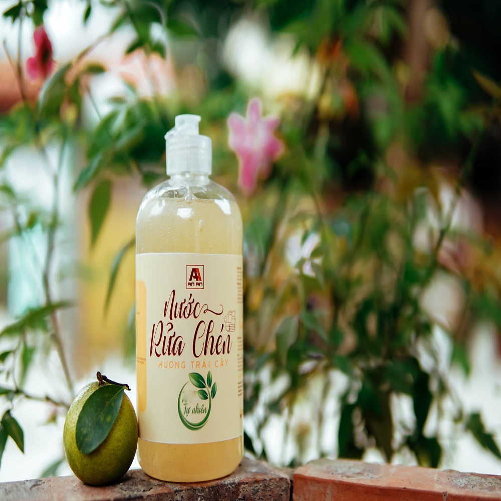 Nước Rửa Chén Hữu Cơ /Organic/ Hương Dứa An An ( 500ml), Không Chất Tẩy Rửa, An Toàn Cho Da. Bát Đĩa Sạch Bong