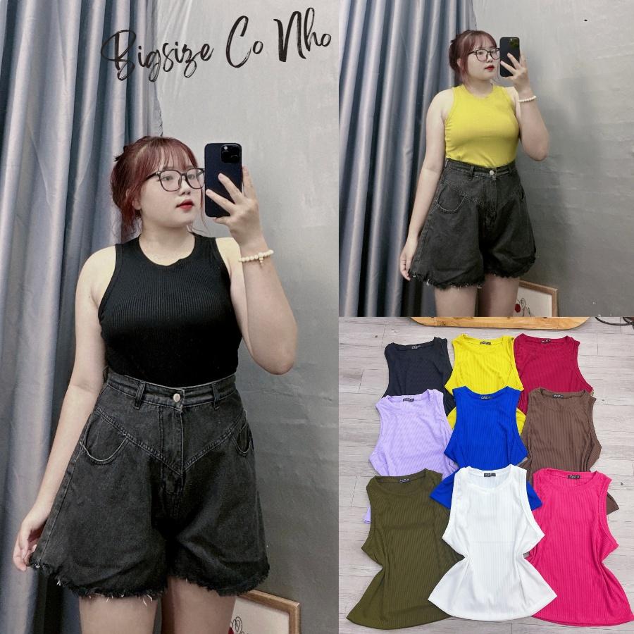 Áo croptop bigsize ba lỗ trơn không khoét nách sâu không lộ vòng một với nhiều màu để lựa chọn BIGSIZE CÔ NHỎ- G8 - Vàng chanh