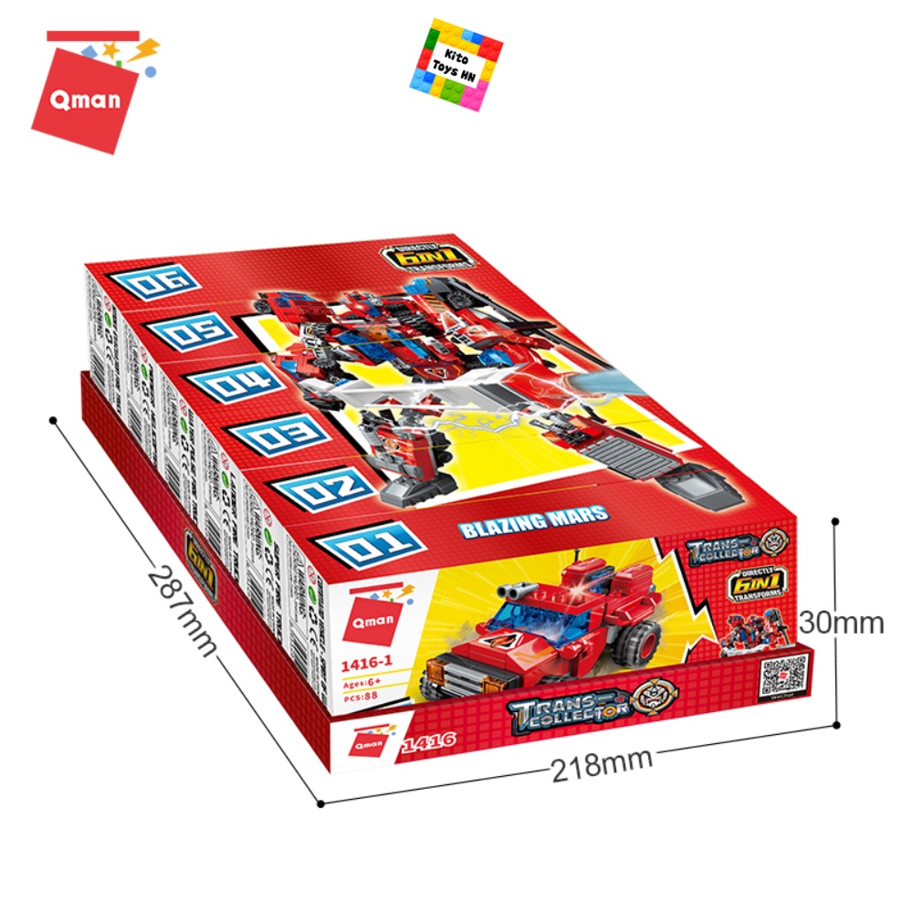 Bộ Lắp Ghép Đồ Chơi Lego Qman 1416 Người Máy Robot Sao Hỏa Rực Rỡ 498 Mảnh Ghép Cho Trẻ Từ 6 Tuổi