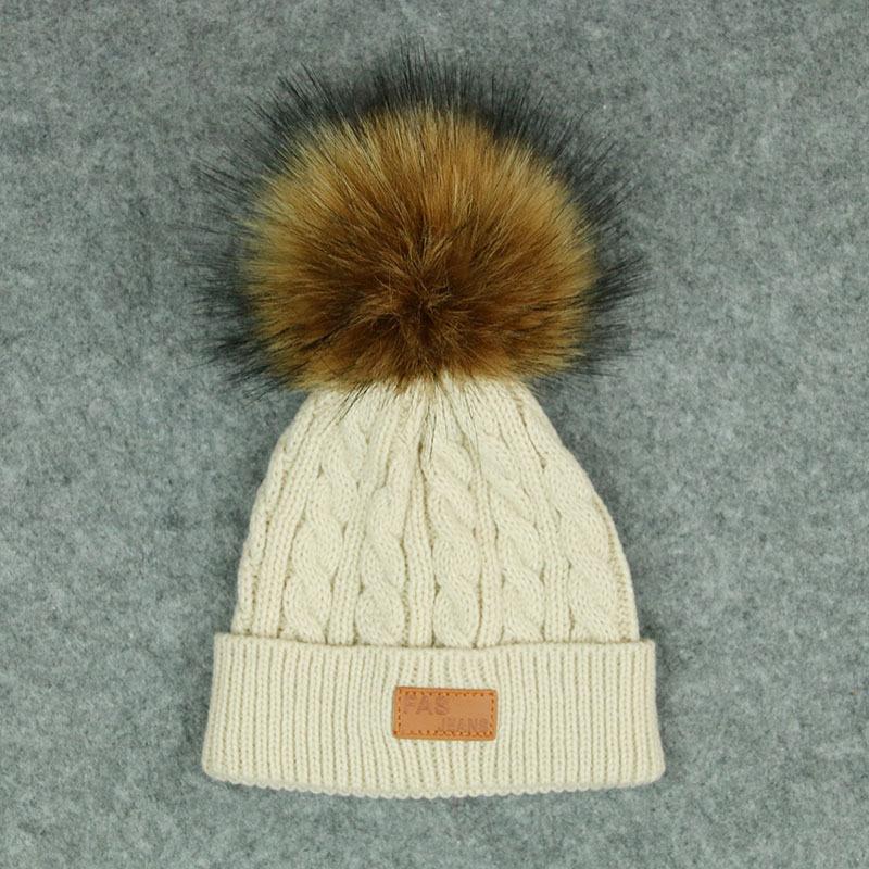 2018 Mới Thời Trang Trẻ Em Mùa Đông Nón Cho Bé Trẻ Em Gái Chắc Chắn Dệt Kim Beanies Mũ Lưỡi Trai Bóng Tóc Dày Dặn Cho Bé Bé Trai Bé Gái Mùa Đông mũ Ấm Áp