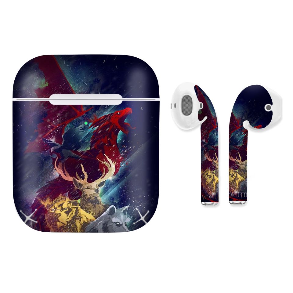 Miếng dán skin chống bẩn cho tai nghe AirPods in hình Game Of Throne - 005 (bản không dây 1 và 2)