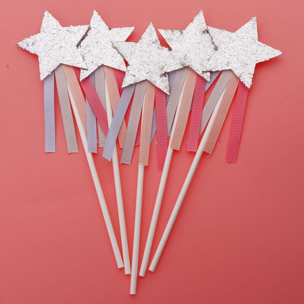 5 Pieces Star Cake Toppers Birthday Wedding Cake Decor Party Suply