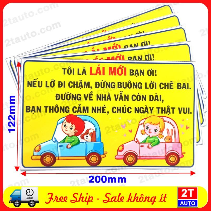 LOGO STICKER TEM XE LÁI MỚI XIN THÔNG CẢM TÀI MỚI XIN THÔNG CẢM LÁI MỚI ĐI CHẬM- BÀI THƠ