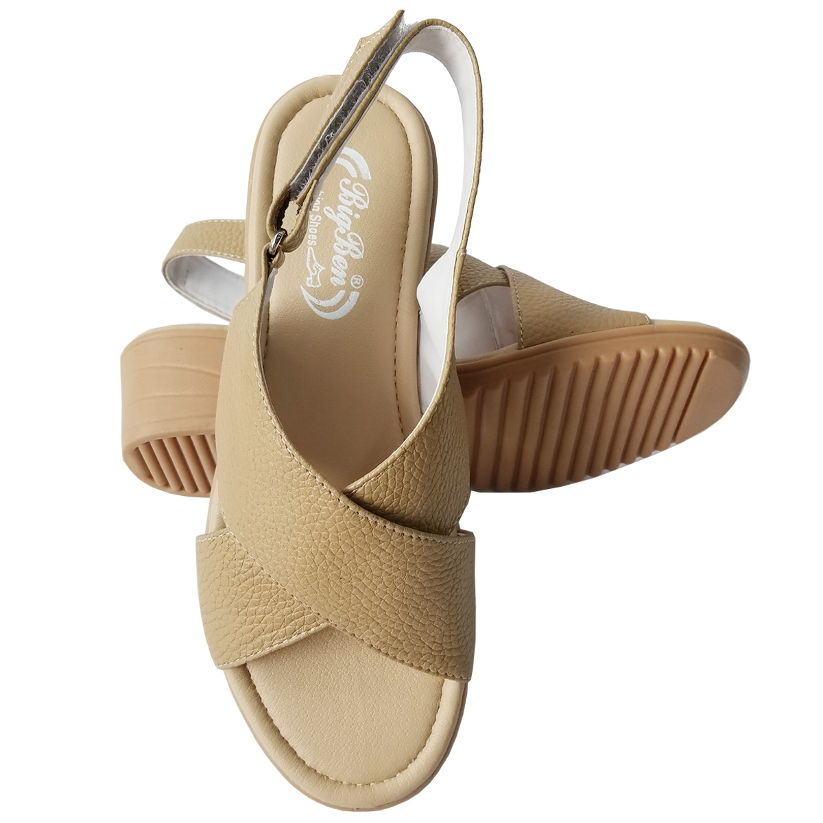 Giày Sandal Cao Gót Da Bò BIGGBEN Cao 5 Phân SDCG146