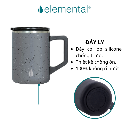 Cốc giữ nhiệt Elemental Summit 470ml màu xám đốm, giữ nhiệt vượt trội, an toàn sức khỏe