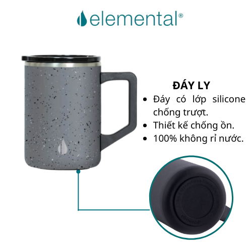 [Thương hiệu Mỹ_Hàng chính hãng] Cốc giữ nhiệt Elemental Summit 470ml màu xám đốm, giữ nhiệt vượt trội, an toàn sức khỏe