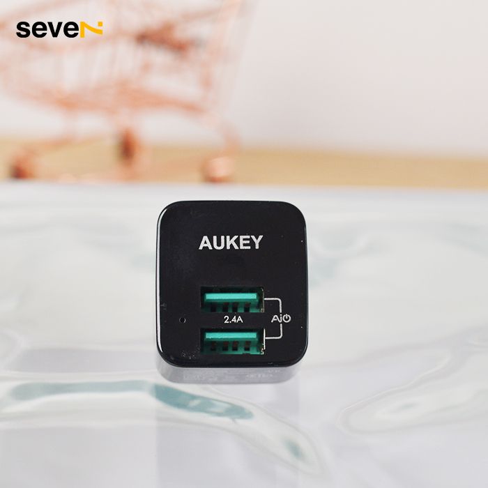 CỦ SẠC AUKEY 2 CỔNG PA-U32 12W CỔNG USB – A Hàng Chính Hãng