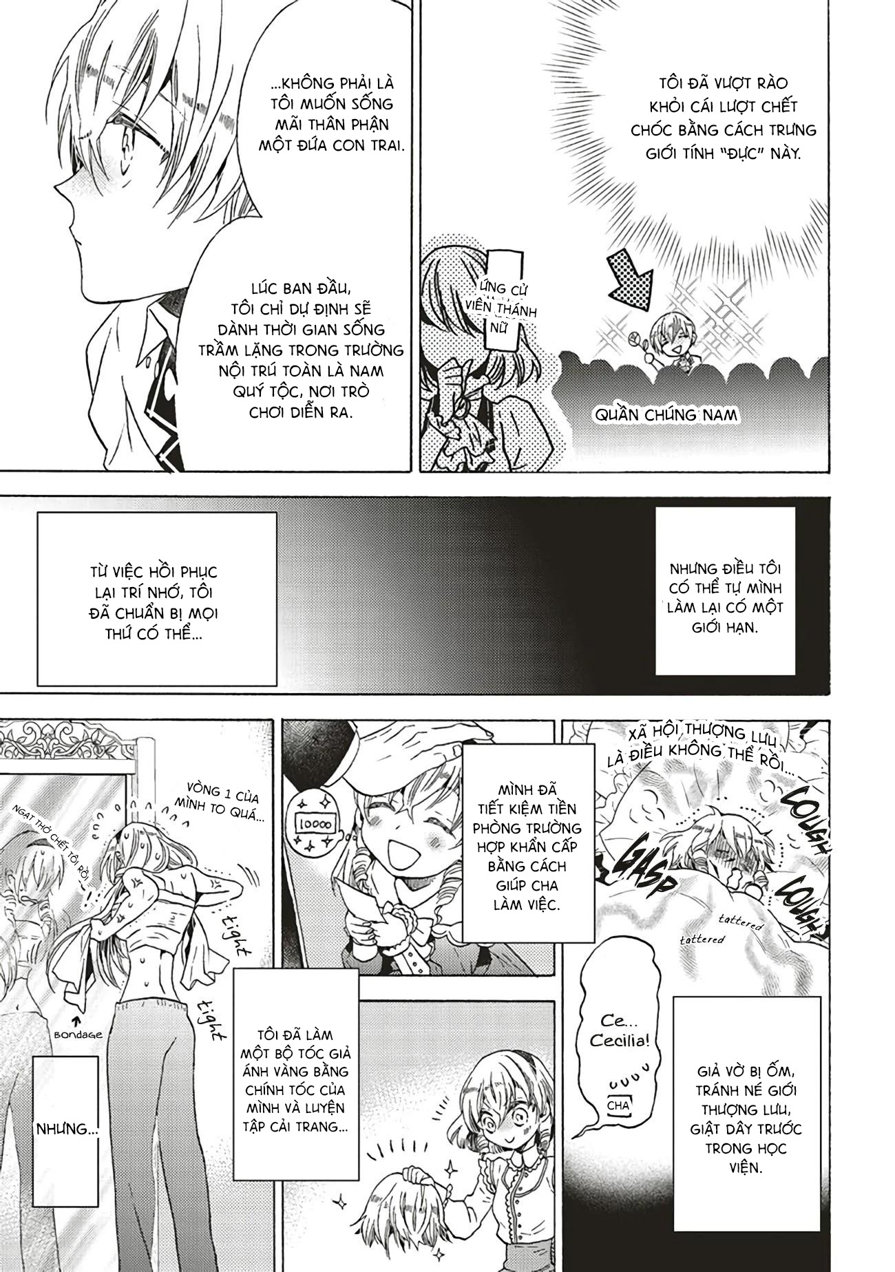 kẻ phản diện, cecilia silvie, không muốn chết, thế nên cô đã cải nam trang chapter 1.1 19