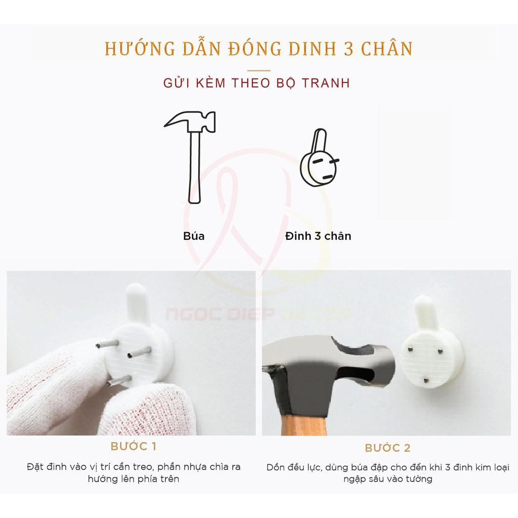 (BH 1 NĂM)Tranh Cửu Ngư Quần Hội - Tranh cá chép hoa sen treo phòng khách - Tranh cá phong thủy 3D