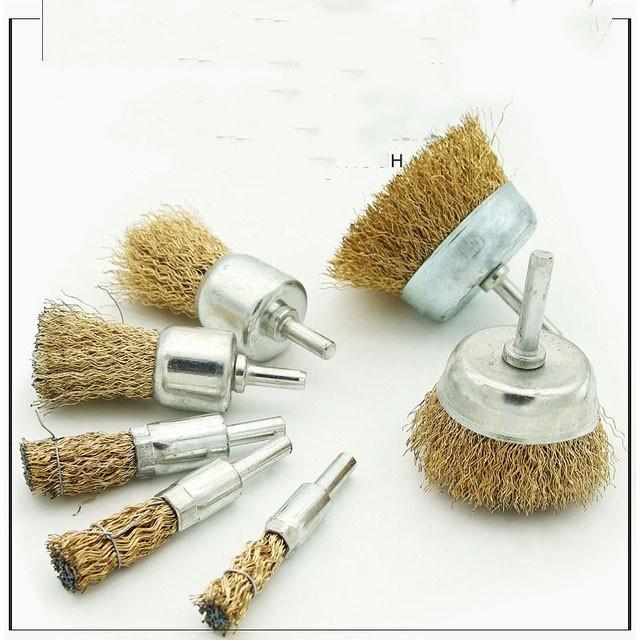 Chổi Đánh Gỉ Trục 6mm Sợi Đồng