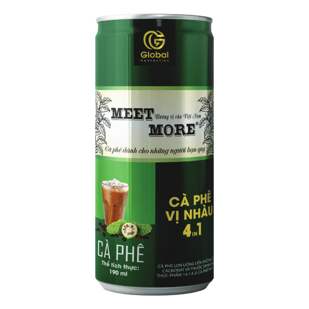 Lon Cà Phê Trái Cây Vị Nhàu Meet More - 190ml