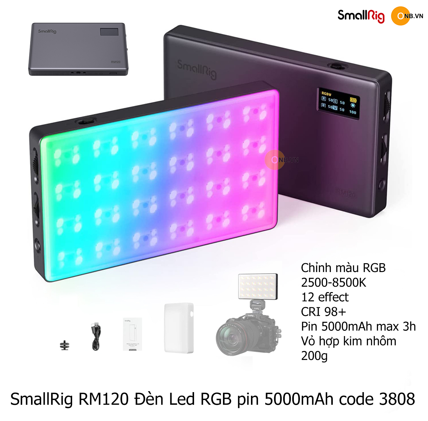 SmallRig RM120 Đèn Led RGB pin 5000mAh code 3808