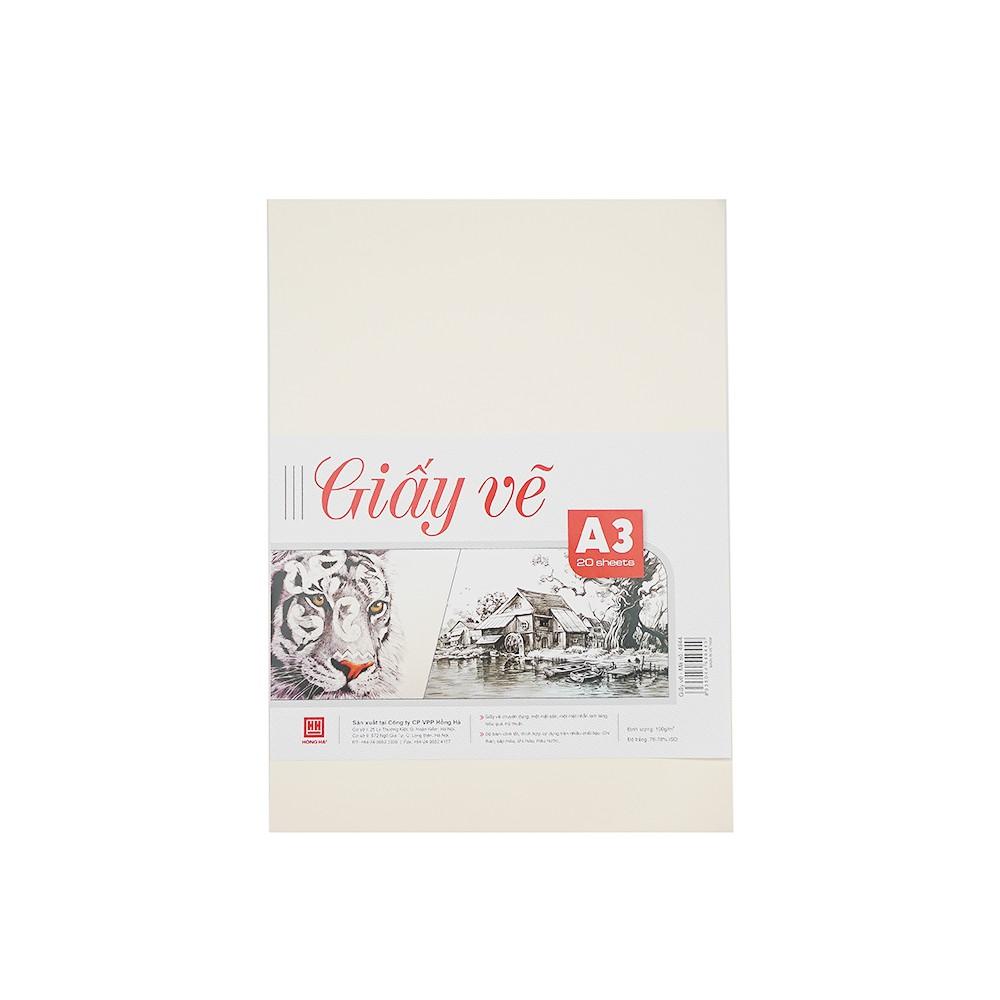 Giấy vẽ A3 Hồng Hà 20 tờ định lượng 100gms