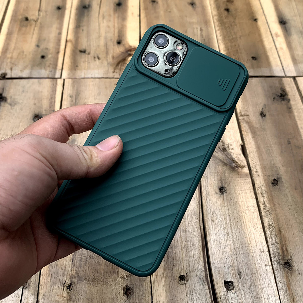 Ốp lưng kéo nắp camera cao cấp dành cho iPhone 11 Pro - Màu Xanh