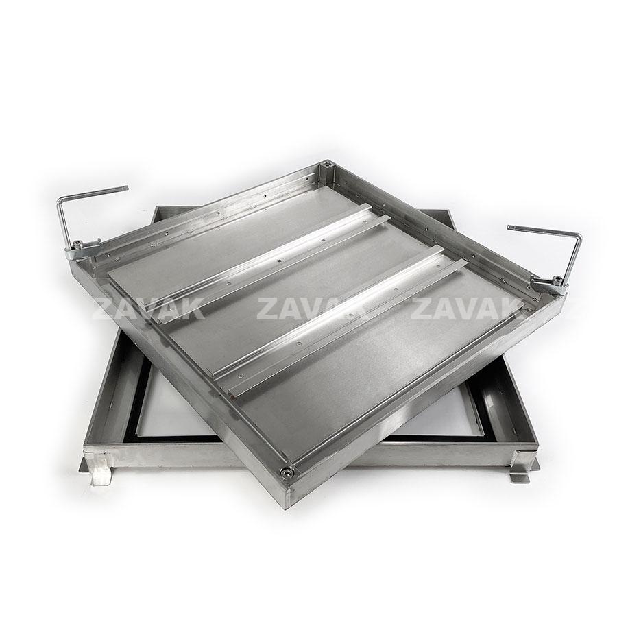 Nắp bể ngầm Zavak MHE-50 KT50x50cm, chống nước, ngăn mùi, lát gạch 1.2 cm, chịu tải xe 1.5 tấn, inox 304