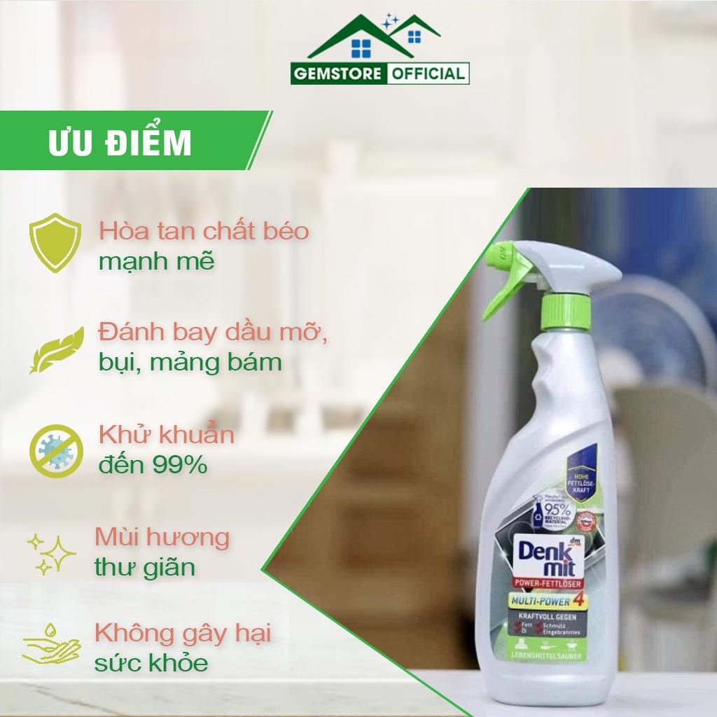 Chai Xịt Tẩy Rửa Dầu Mỡ Denkmit, Dung Dịch Tẩy Rửa Nhà Bếp Đa Năng, Dung Tích 750ml - Nhập Đức