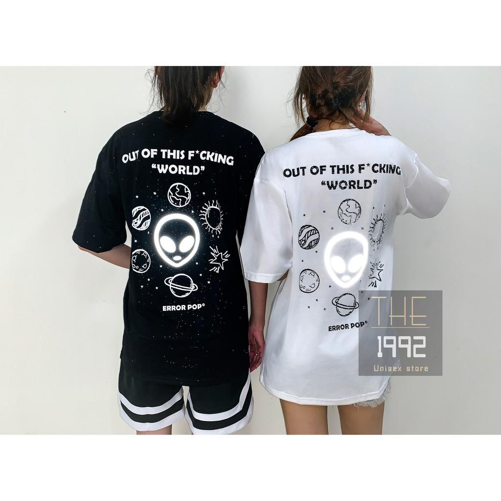 Áo thun áo phông tay lỡ phản quang Unisex Alien THE 1992