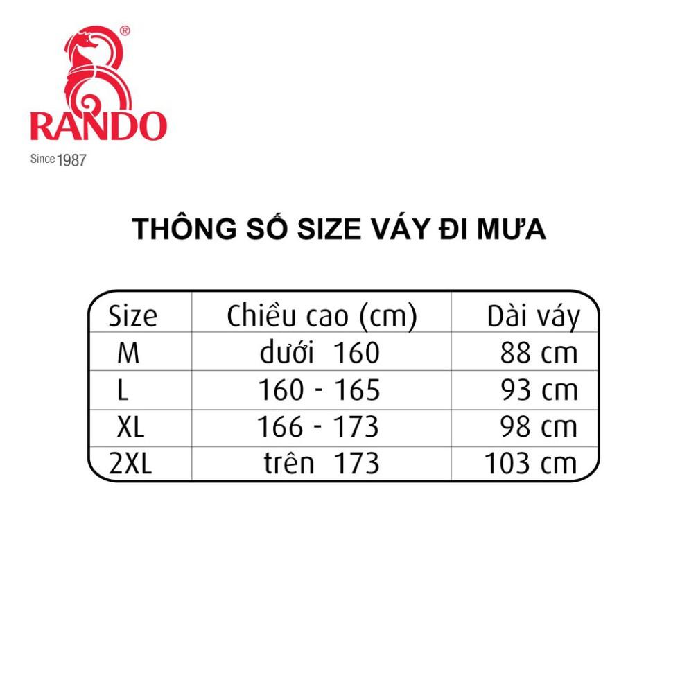 Váy đi mưa chống nước RANDO cao cấp, GIÁ SỈ, Vải dù bền bỉ, Che kín chân bảo vệ toàn diện