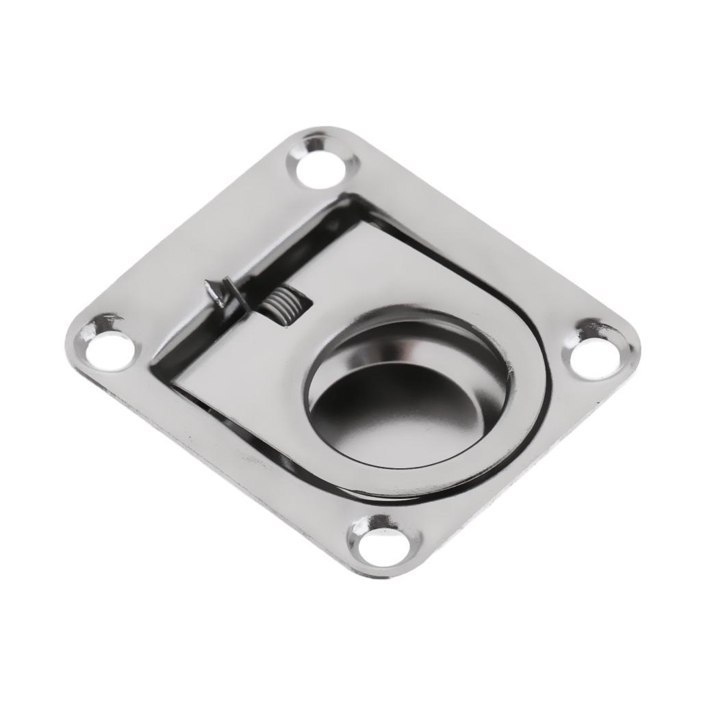 2Pcs Marine Stainless Steel Boat Flush Mount Pull Hatch Latch Lift Handle