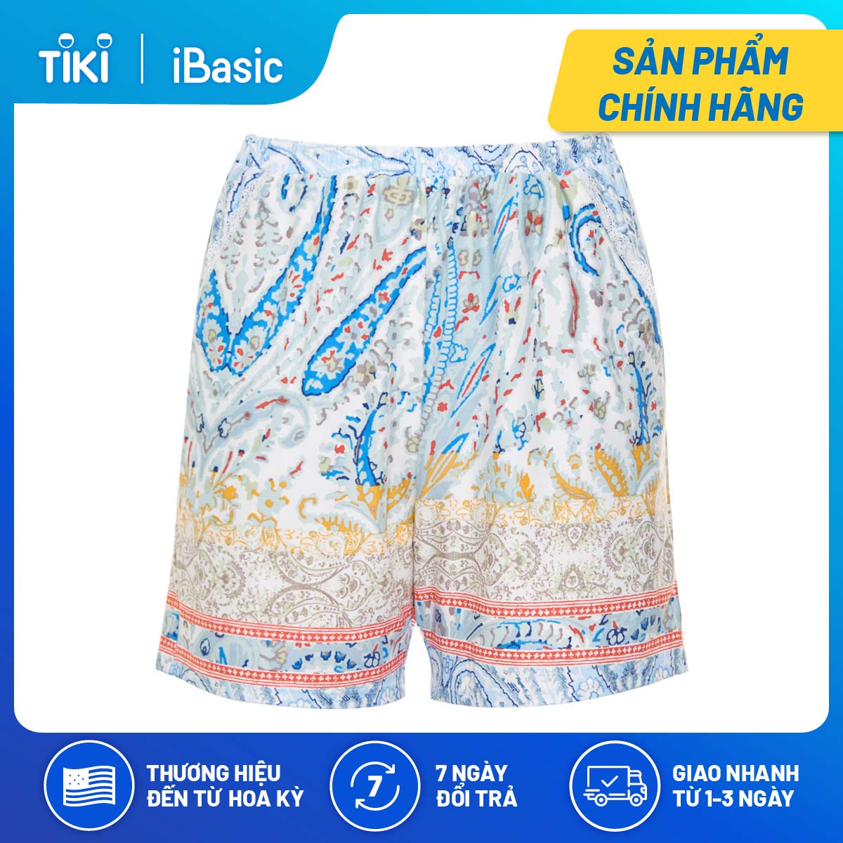 Bộ mặc nhà nữ tay ngắn thun hoạ tiết iBasic HOMW034T và HOMW034B
