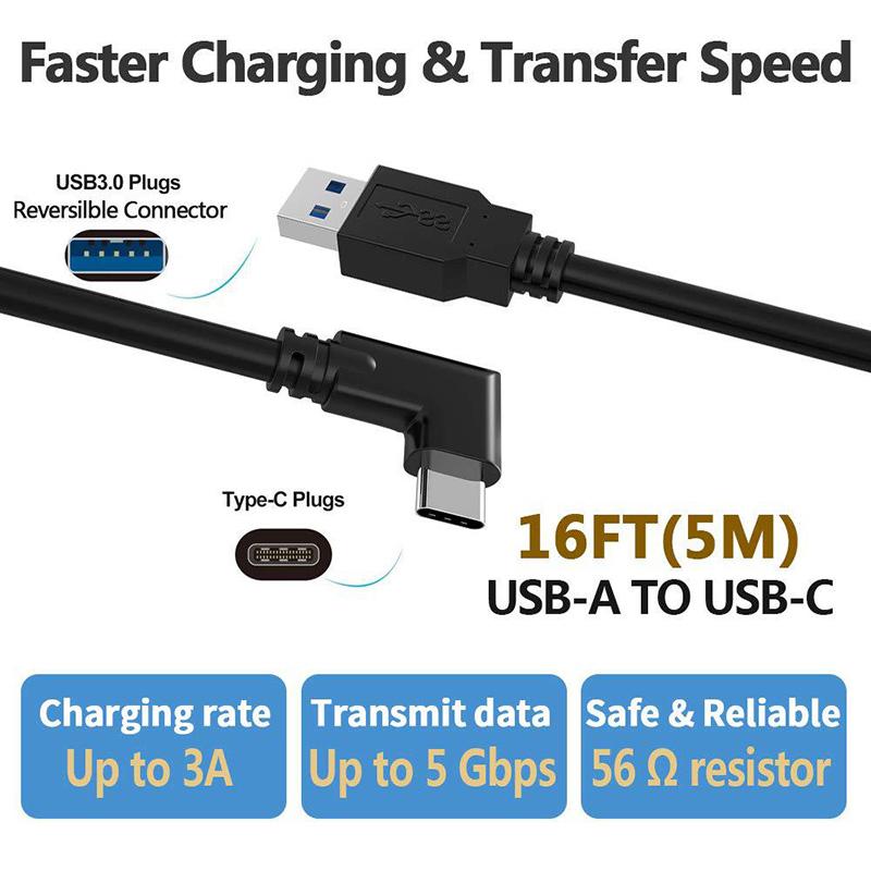 Cáp sạc dòng dữ liệu 7M/6M/5M cho Oculus Quest 2 1 VR Link USB 3.2 Truyền dữ liệu Cáp USB-A Type-C cho PICO NEO 3/4 Pro Màu sắc: 3M A TO C