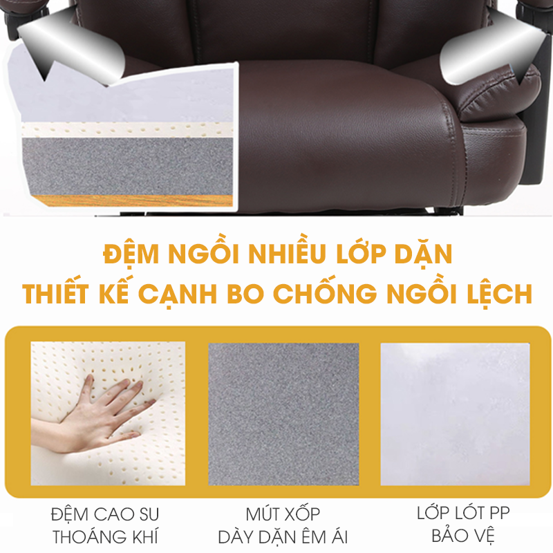 Ghế Xoay Văn Phòng Dành Cho Giám Đốc Lãnh Đạo Có Thể Làm Ghế Gaming, Ghế Văn Phòng Làm Việc Thư Giãn - Hàng Chính Hãng