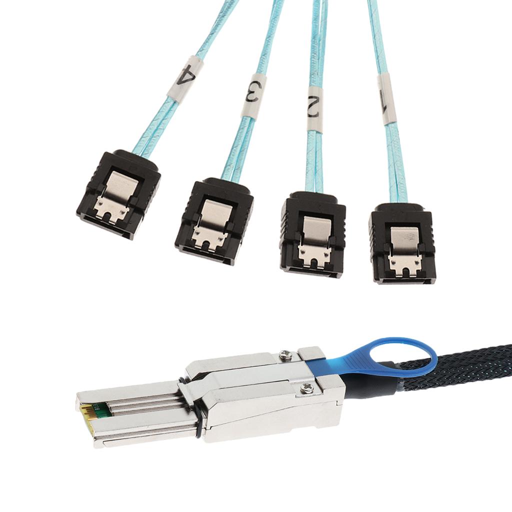 Mini SAS 26pin To 4X SATA Hard Drive Adapter Cable Cord 30AGW