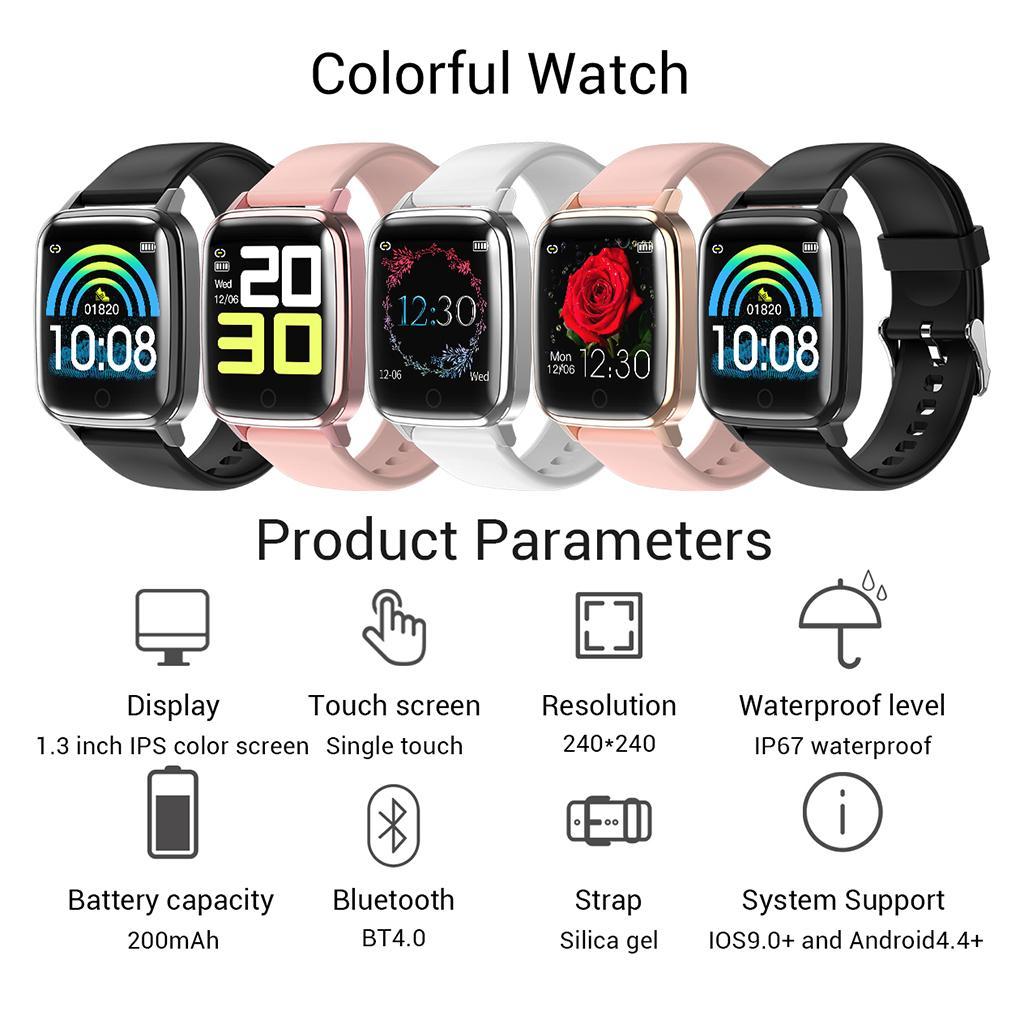 Smart Watch Heart Rate Oxygen Blood Pressure Sport Fitness Tracker Black
